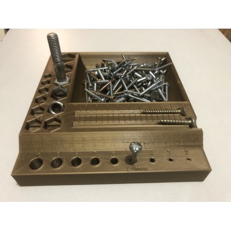 Jauge de vis métriques avec organiseur intégré